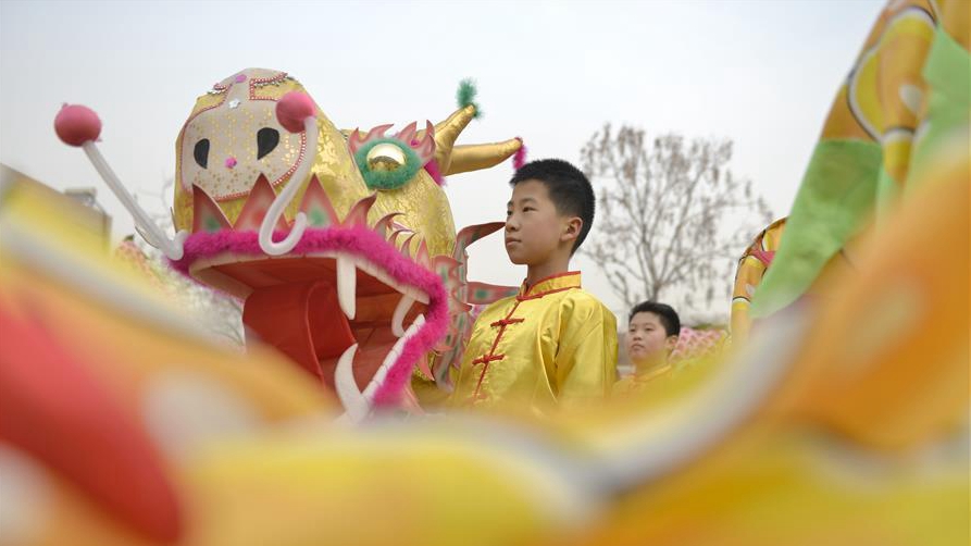 河北邢臺：舞龍炫動(dòng)校園