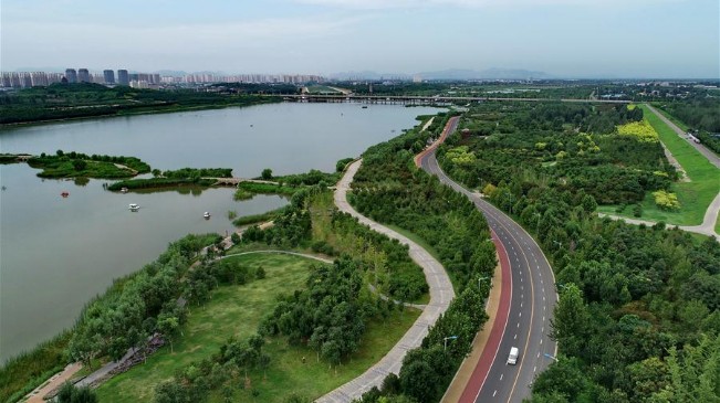 河北石家莊：滹沱河生態(tài)治理現(xiàn)美景