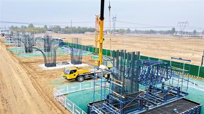 京雄高速蘭溝洼特大橋建設工地施工