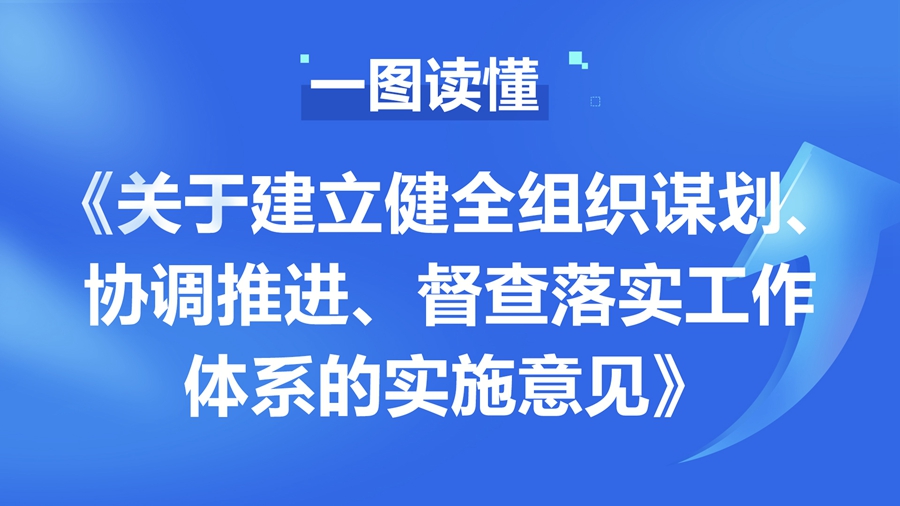 一圖讀懂《關(guān)于建立健全組織謀劃、協(xié)調(diào)推進(jìn)、督查落實(shí)工作體系的實(shí)施意見》