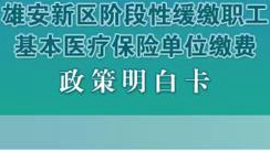 雄安新區(qū)階段性緩繳職工基本醫(yī)療保險單位繳費政策明白卡