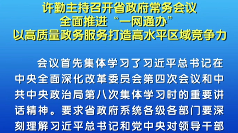 【視頻】許勤：以高質(zhì)量政務服務打造高水平區(qū)域競爭力